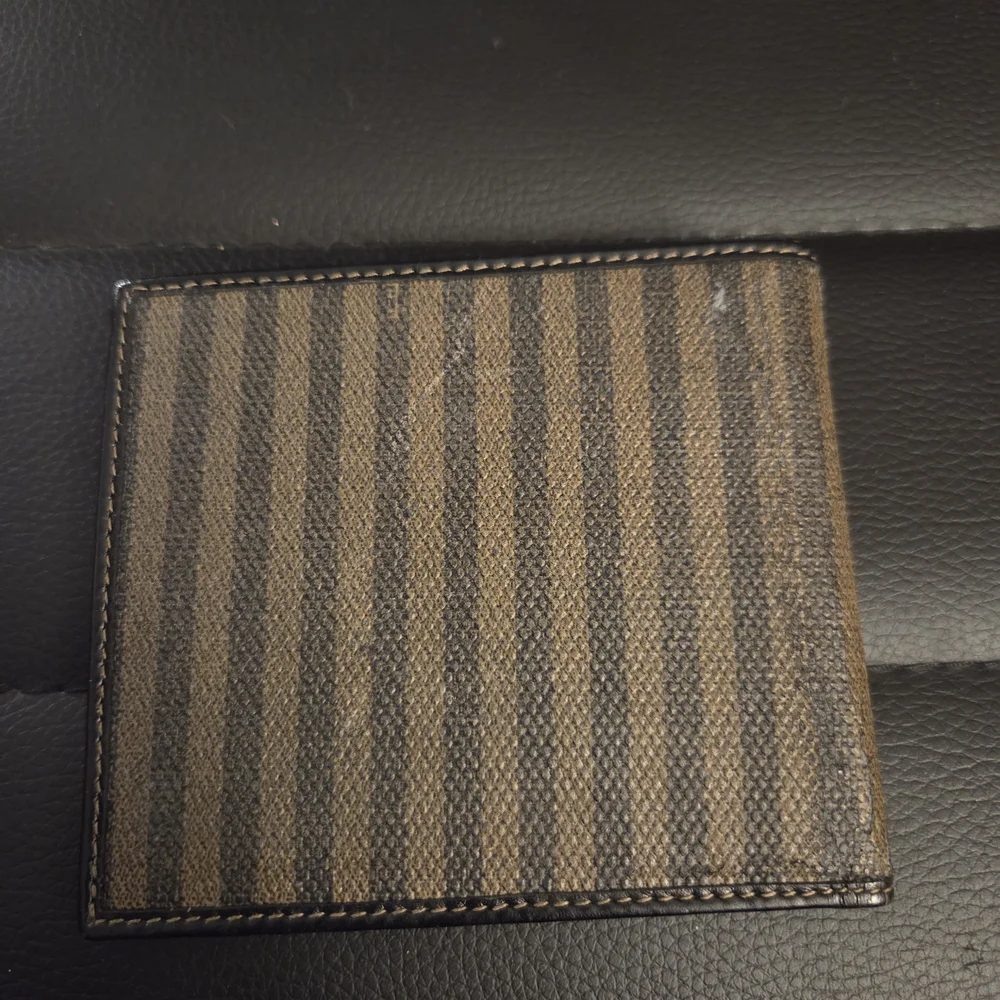 Vintage Fendi Pequin Stripe Bifold Wallet.